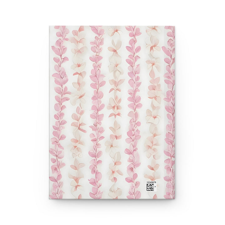 Hawaiian Flower Lei Hardcover Journal | 150 Lined Pages & Pink Plumeria Notebook