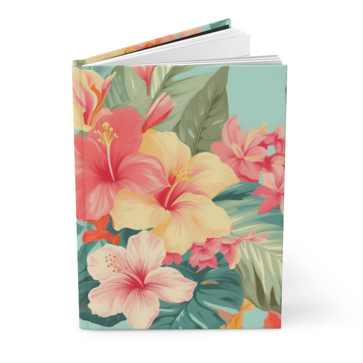 Happy Aloha Hardcover Journal | 150 Lined Pages & Tropical Hibiscus Floral Notebook