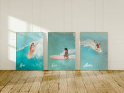 Hawaiian Aerial Surfers Wall Art (Set Of Three)