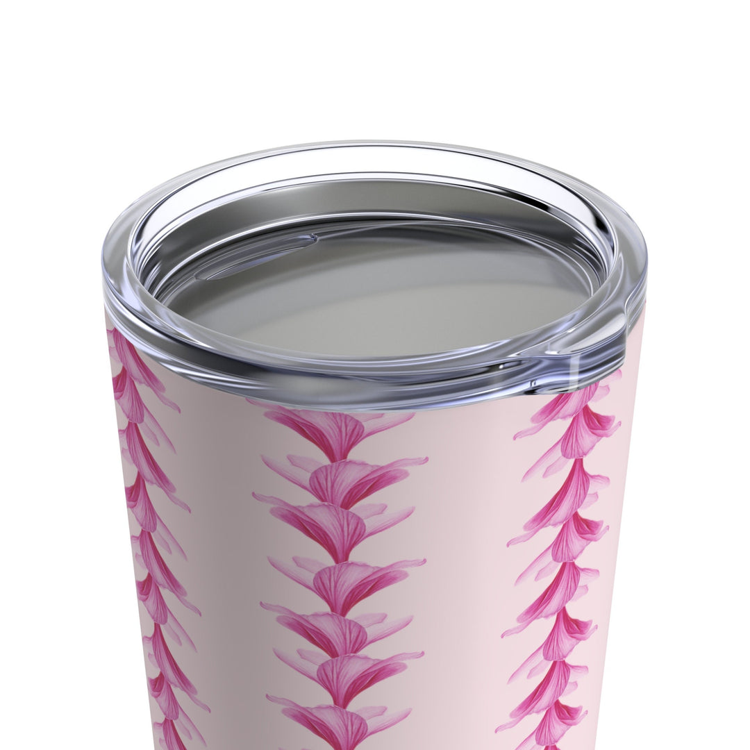 Pink Plumeria Tumbler – 20oz Stainless Steel Insulated Travel Cup With Tropical Floral Design