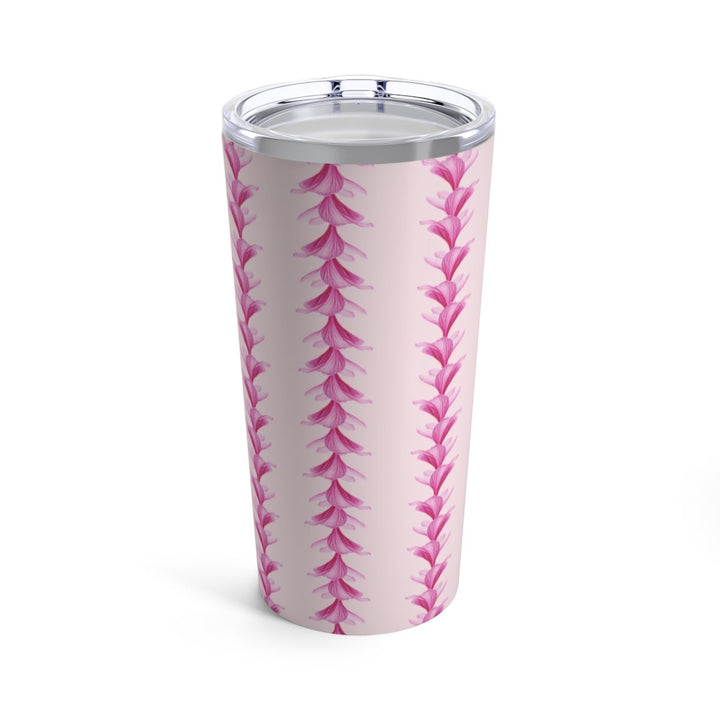 Pink Plumeria Tumbler – 20oz Stainless Steel Insulated Travel Cup With Tropical Floral Design