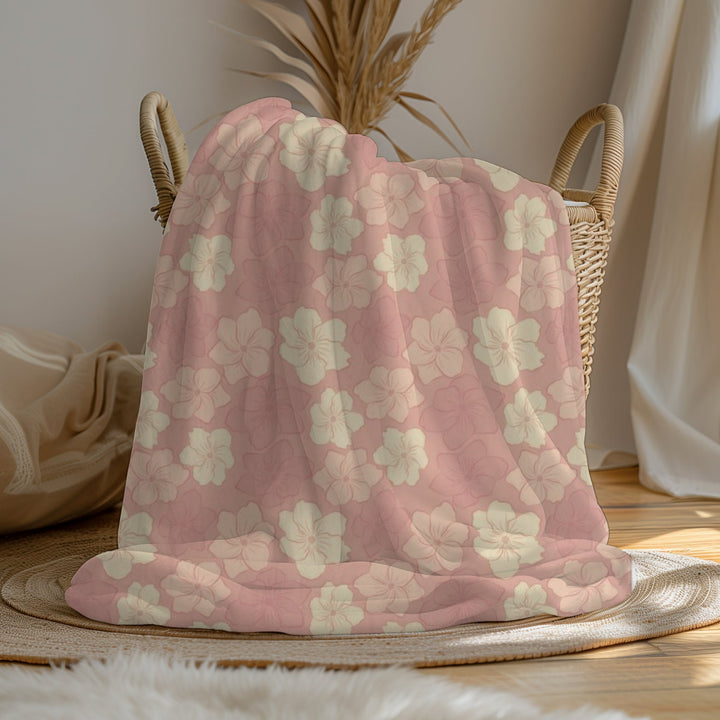 Mokule'ia Tropical Sherpa Blanket | Hawaiian Floral Plush Fleece Throw