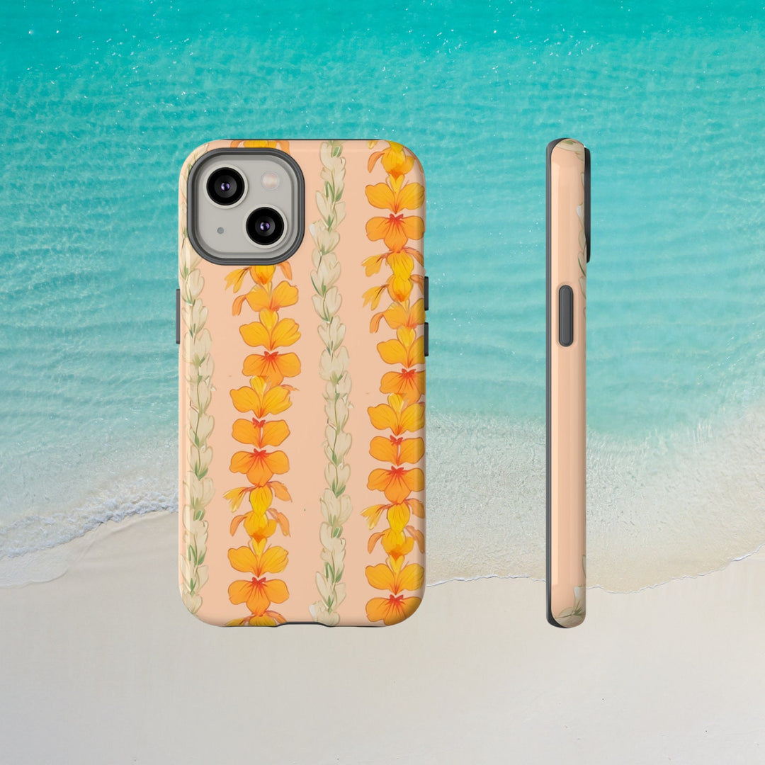 Hawaiian Flower Lei Case - Tough Dual-Layer Phone Case for iPhone 15 & Samsung Galaxy