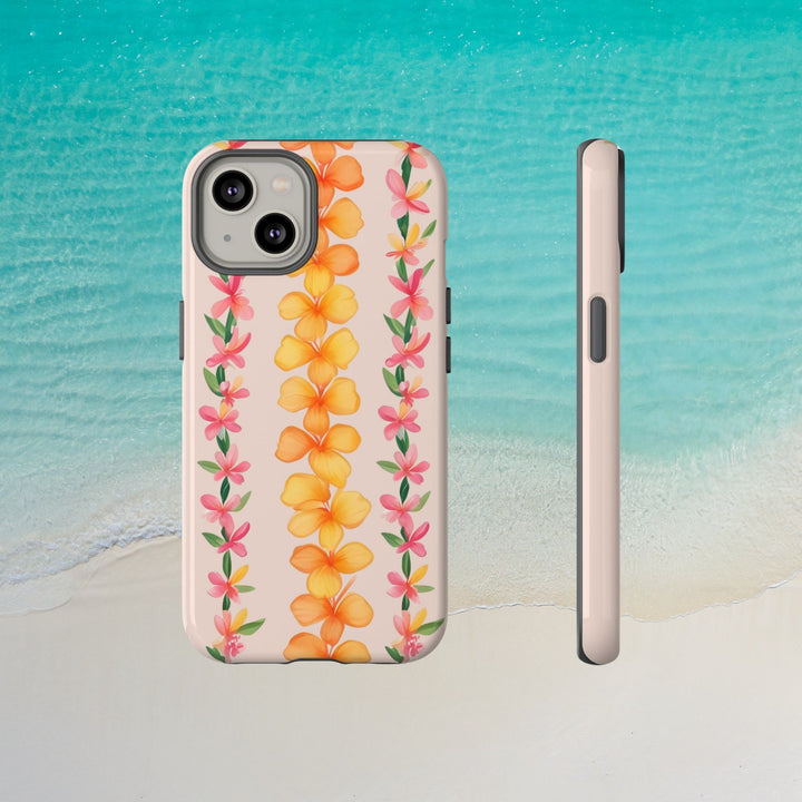 Tough Phone Case – Floral Phone Case With Hawaiian Flower Lei Design, Slim Lightweight