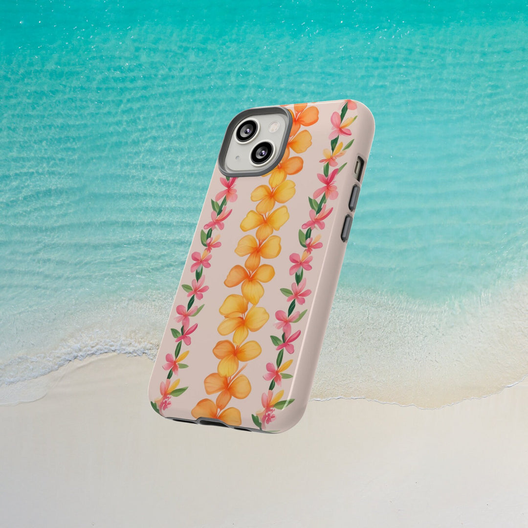 Tough Dual Layer Phone Case | Hawaiian Flower Lei Print for iPhone & Samsung