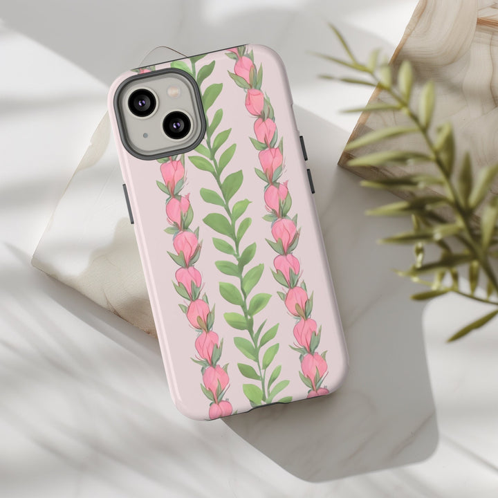 Tough Dual Layer Phone Case | Hawaiian Flower Lei Print for iPhone & Samsung