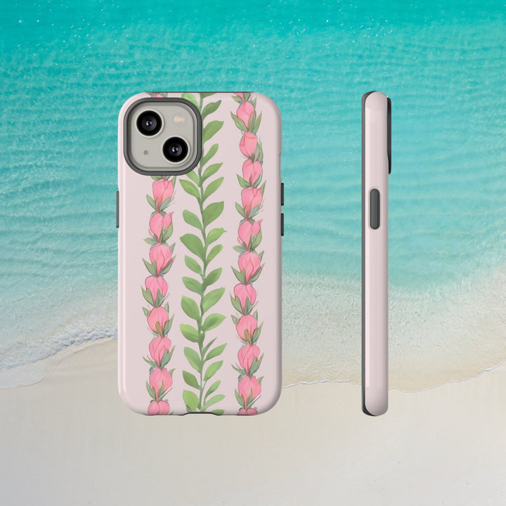 Tough Dual Layer Phone Case | Hawaiian Flower Lei Print for iPhone & Samsung