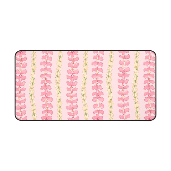 Plumeria Flower Lei Desk Mat  - Neoprene Anti-Slip Laptop Pad