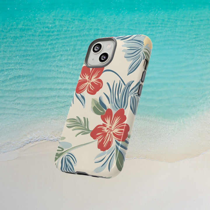 Tough Dual Layer Phone Case | Vintage Hawaiian Floral Print for iPhone & Samsung