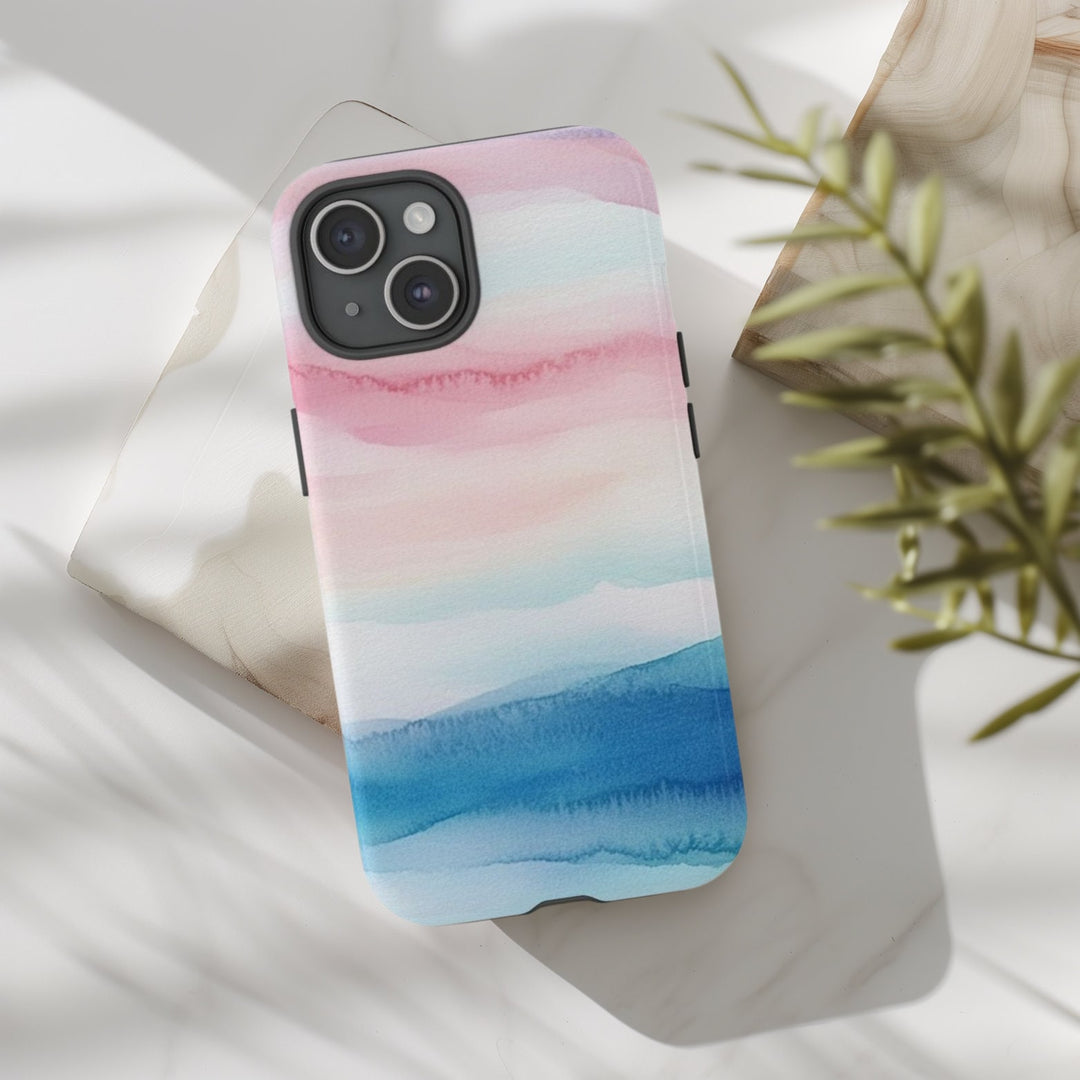 Tough Dual Layer Phone Case | Minimalist Ocean Surf Print for iPhone & Samsung