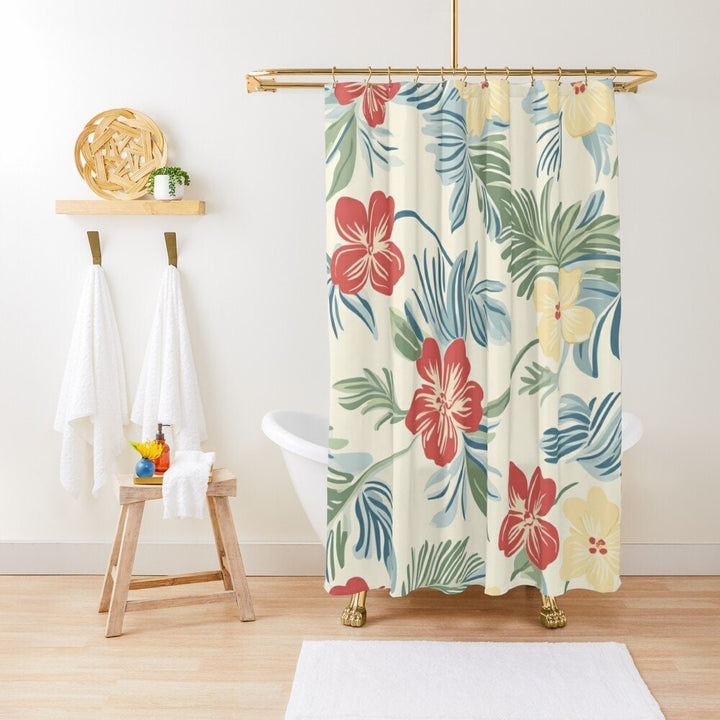 Hawaiian Garden Shower Curtain - Vintage Floral 72x72