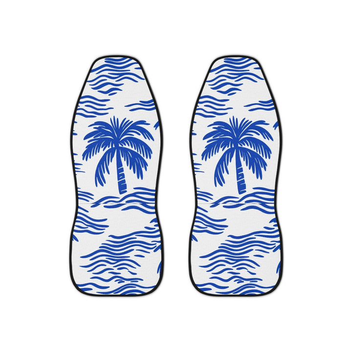 Waikiki Beach Car Seat Covers (Set of 2) | Blue Palm Tree Universal Fit Tropical Decor