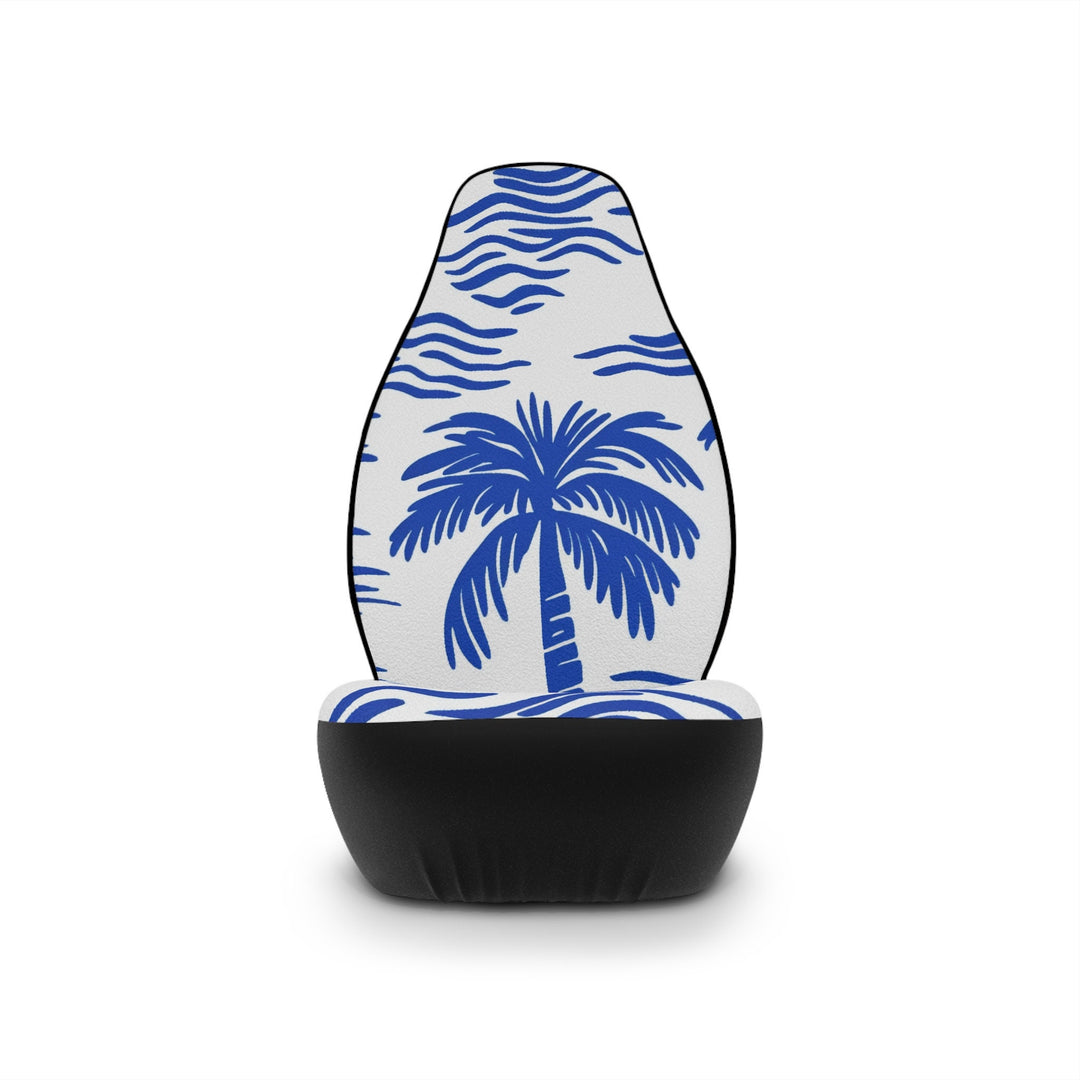 Waikiki Beach Car Seat Covers (Set of 2) | Blue Palm Tree Universal Fit Tropical Decor
