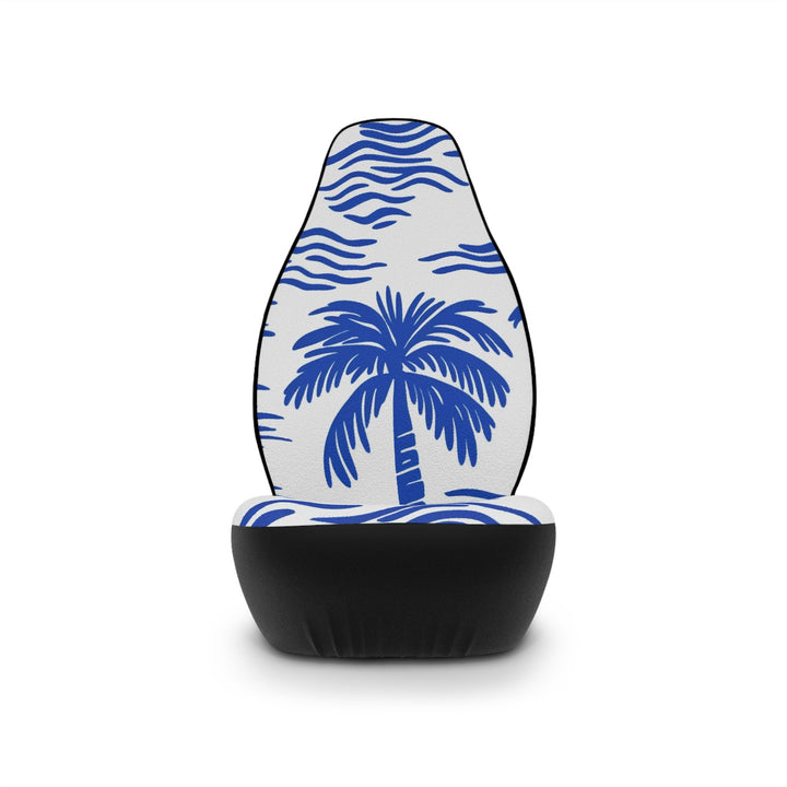 Waikiki Beach Car Seat Covers (Set of 2) | Blue Palm Tree Universal Fit Tropical Decor
