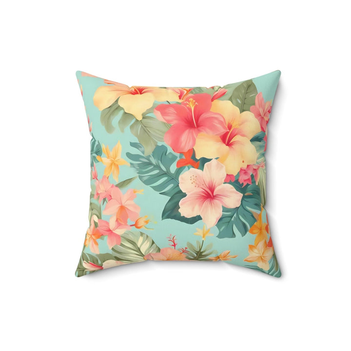 Hibiscus Throw Pillow | Double-Sided Hawaiian Floral Cushion for Coastal Home Decor