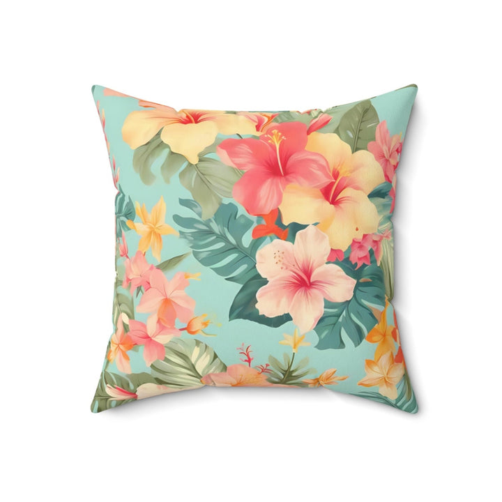 Hibiscus Throw Pillow | Double-Sided Hawaiian Floral Cushion for Coastal Home Decor