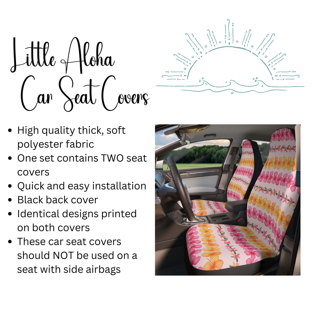 Hawaiian Flower Lei Seat Covers – Tropical Car Seat Covers | Easy Install, Breathable Polyester