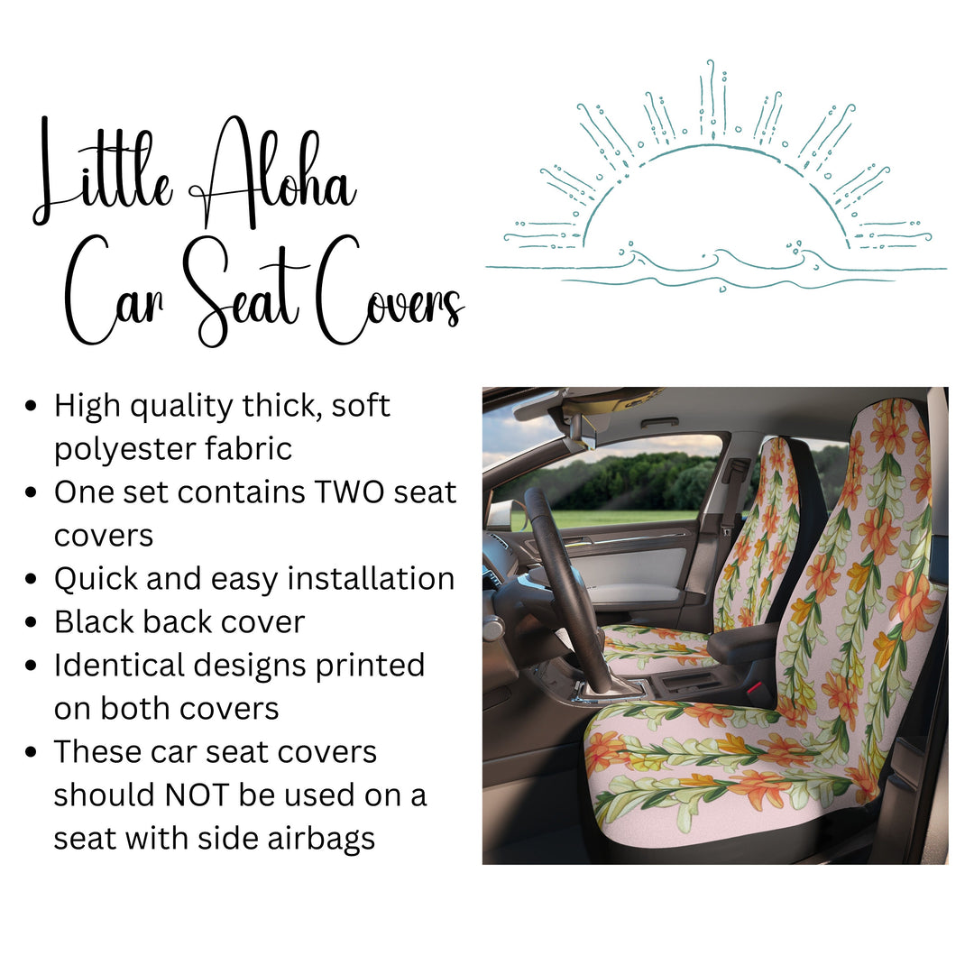 Hawaiian Flower Lei Seat Covers – Tropical Floral Car Seat Covers with Breathable Fabric