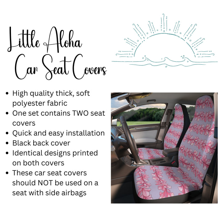 Hawaiian Flower Lei Seat Covers – Tropical Car Seat Covers with Durable Polyester Fabric
