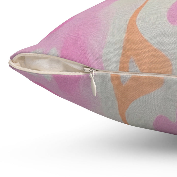 Tropical Throw Pillow | Pink Hibiscus Floral Cushion