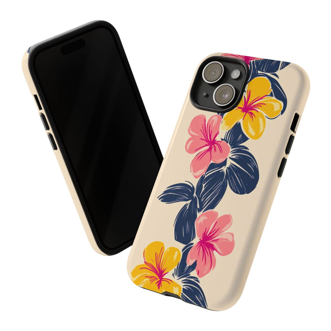 Tough Phone Case | Vintage Hawaiian Hibiscus Print for iPhone & Samsung