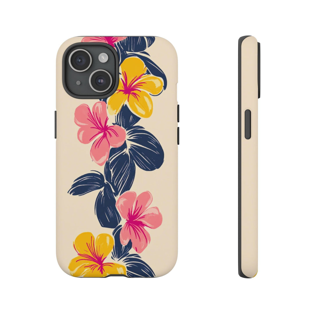 Tough Phone Case | Vintage Hawaiian Hibiscus Print for iPhone & Samsung