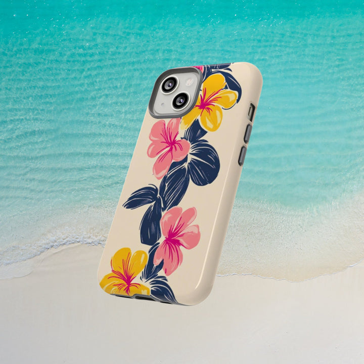 Tough Phone Case | Vintage Hawaiian Hibiscus Print for iPhone & Samsung