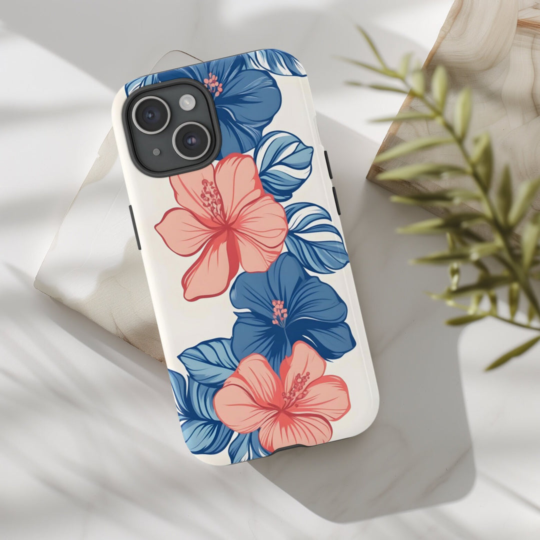 Tough Dual Layer Phone Case | Hibiscus Tropical Floral Print for iPhone & Samsung