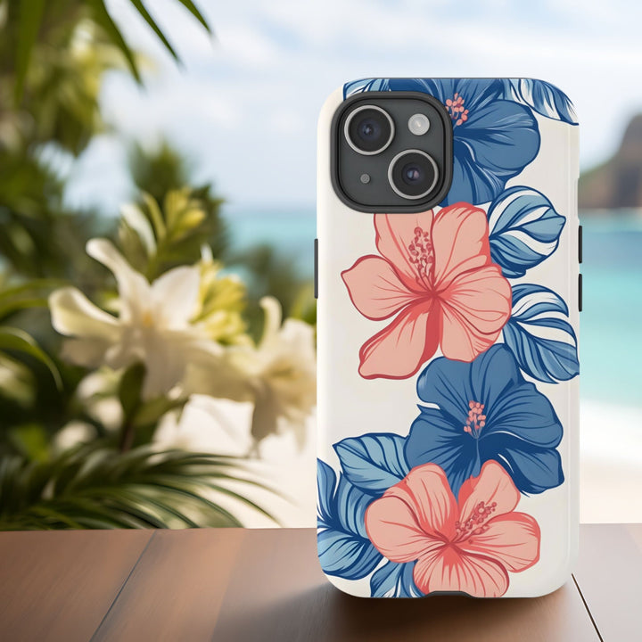 Tough Dual Layer Phone Case | Hibiscus Tropical Floral Print for iPhone & Samsung