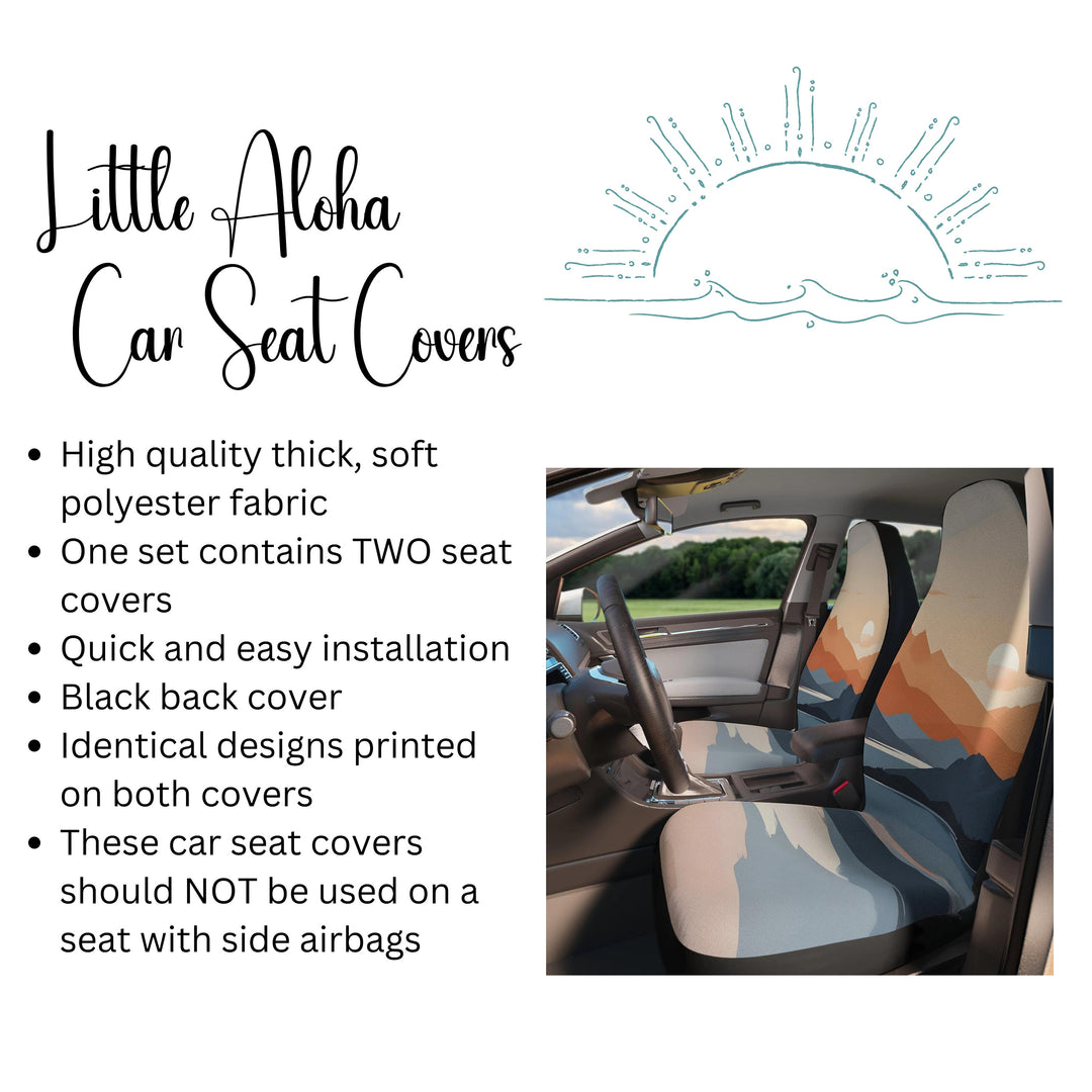 Boho Car Seat Covers - Retro 70s Bucket Seat Cover | Polyester Fabric, Easy Install