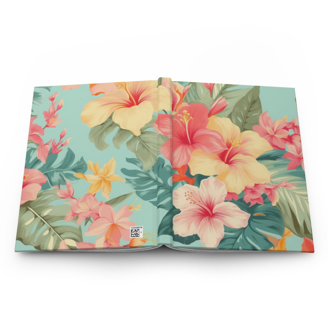 Happy Aloha Hardcover Journal | 150 Lined Pages & Tropical Hibiscus Floral Notebook