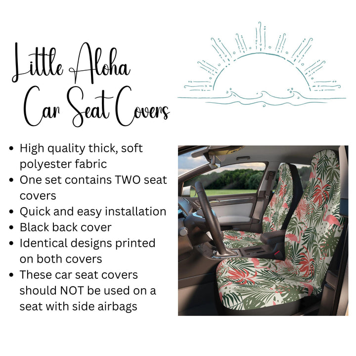 Pink Flamingo Car Seat Cover – Tropical Boho Print, Universal Fit, Protective