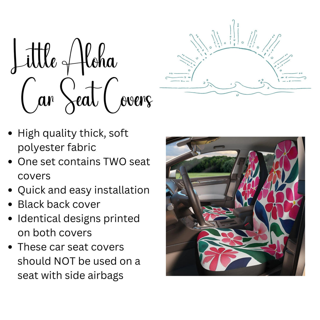 Hawaiian Car Seat Covers - Tropical Floral Universal Seat Covers for Van Life