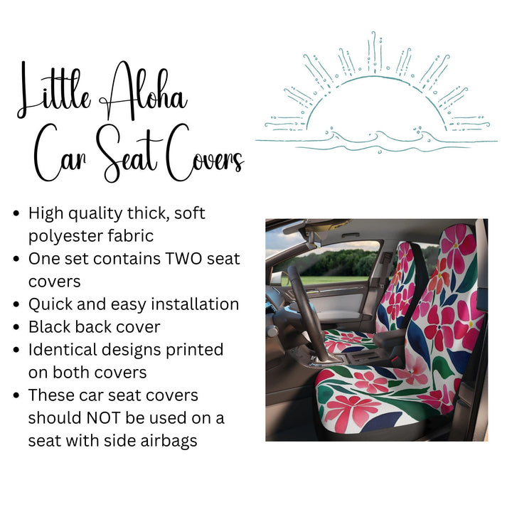 Hawaiian Car Seat Covers - Tropical Floral Universal Seat Covers for Van Life