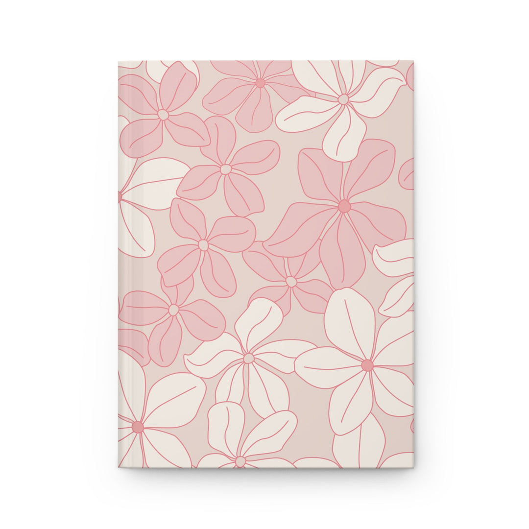 Plumeria Hardcover Journal | 150 Lined Pages & Pink Floral Lei Notebook