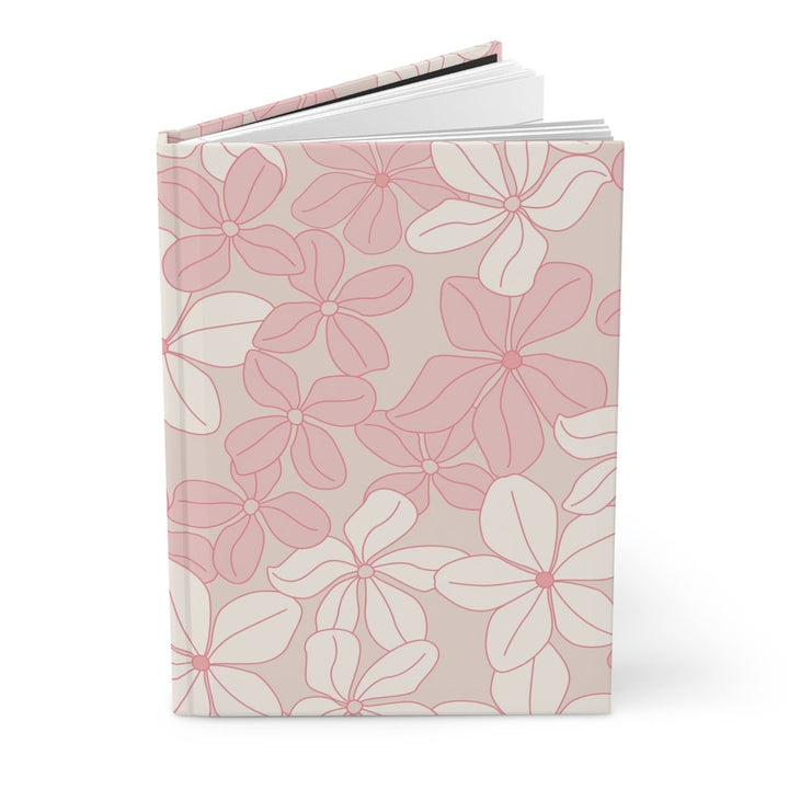 Plumeria Hardcover Journal | 150 Lined Pages & Pink Floral Lei Notebook