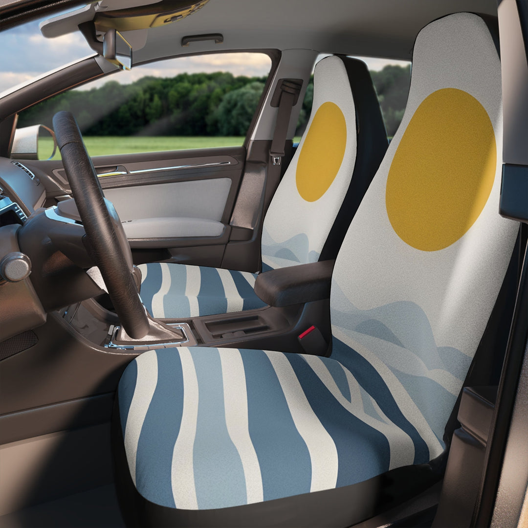 Groovy Vibes Car Seat Covers: Colorful Retro Bucket Style