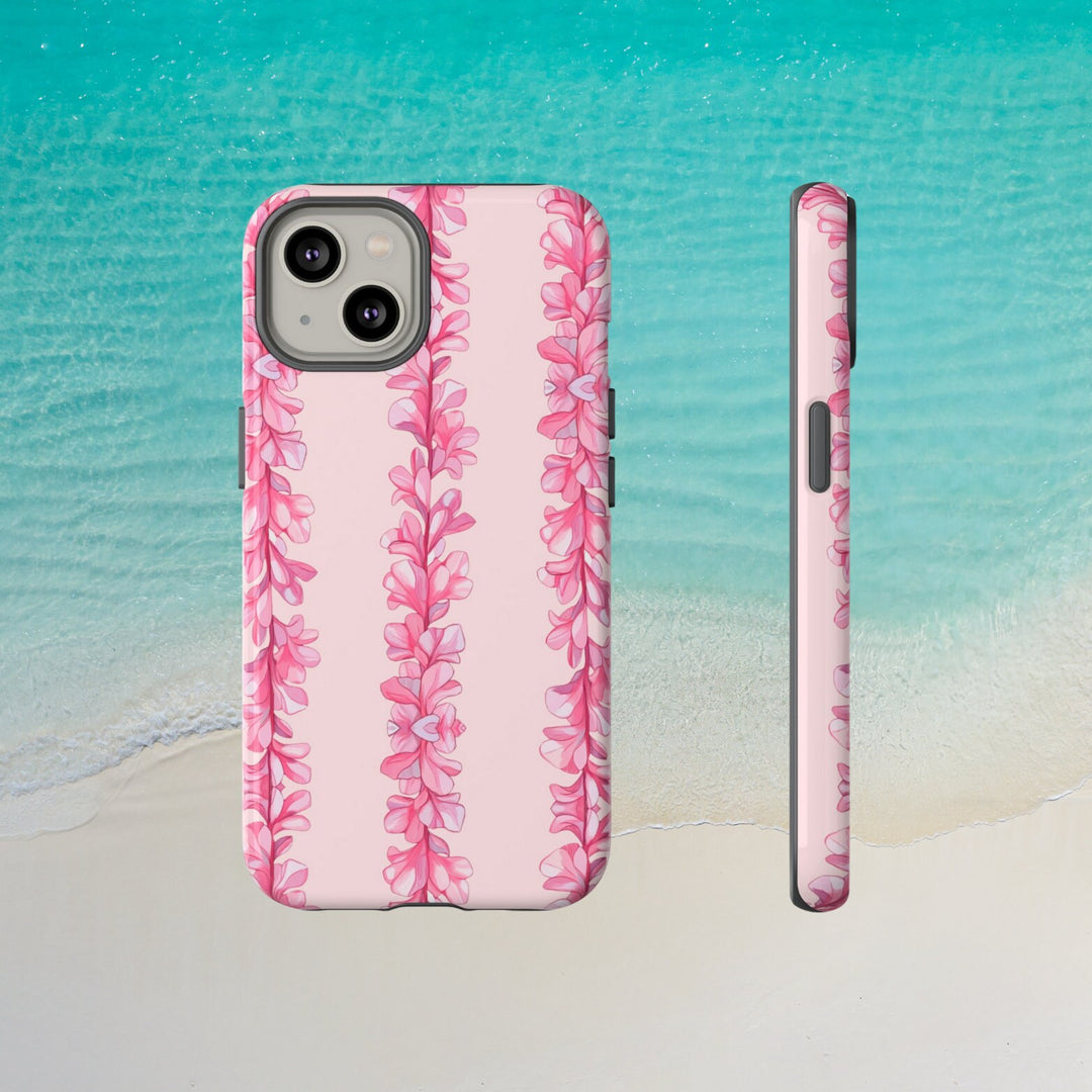 Tough Phone Case - Durable Dual-Layer Mobile Phone Case with Hawaiian Flower Lei Print