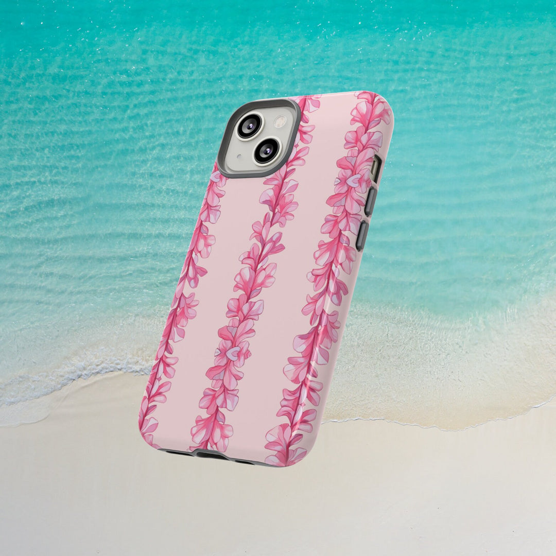 Tough Phone Case - Durable Dual-Layer Mobile Phone Case with Hawaiian Flower Lei Print