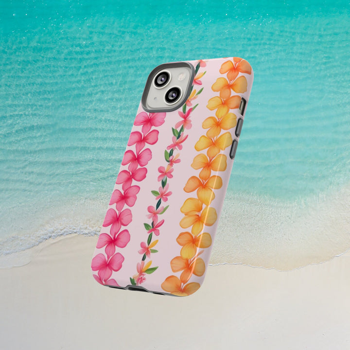 Tough Dual Layer Phone Case | Hawaiian Flower Lei Print for iPhone & Samsung
