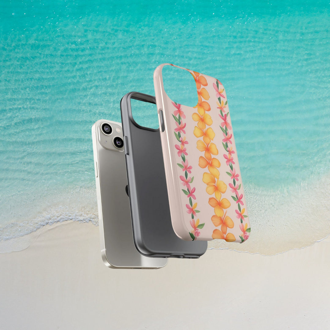Tough Phone Case – Floral Phone Case With Hawaiian Flower Lei Design, Slim Lightweight