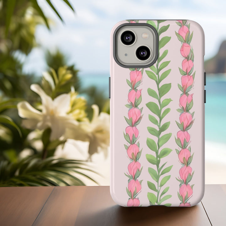 Tough Dual Layer Phone Case | Hawaiian Flower Lei Print for iPhone & Samsung