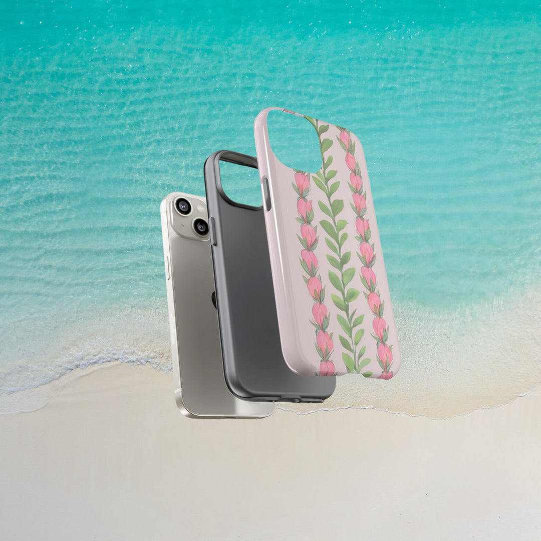 Tough Dual Layer Phone Case | Hawaiian Flower Lei Print for iPhone & Samsung