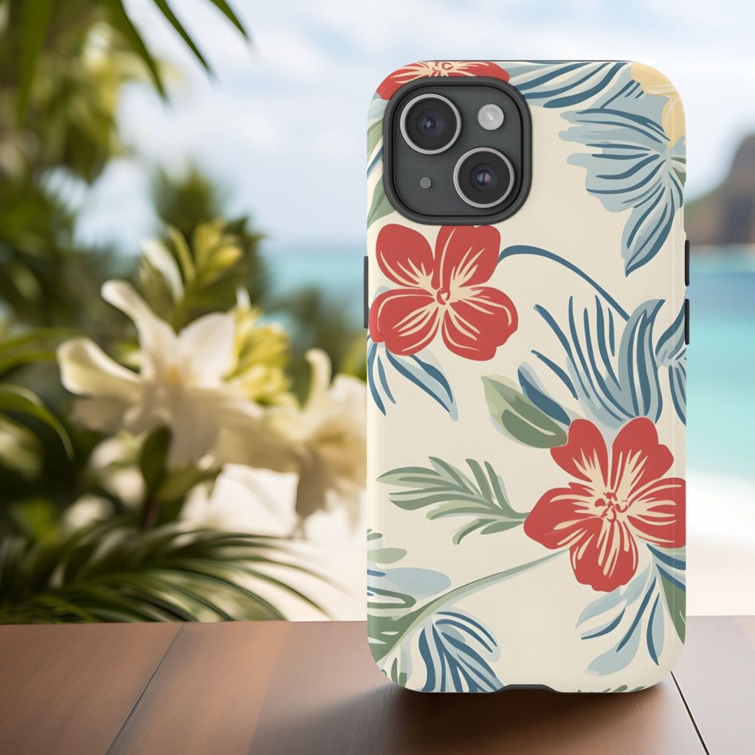 Phone Case: Vintage Hawaiian Floral - Slim Matte or Glossy Finish