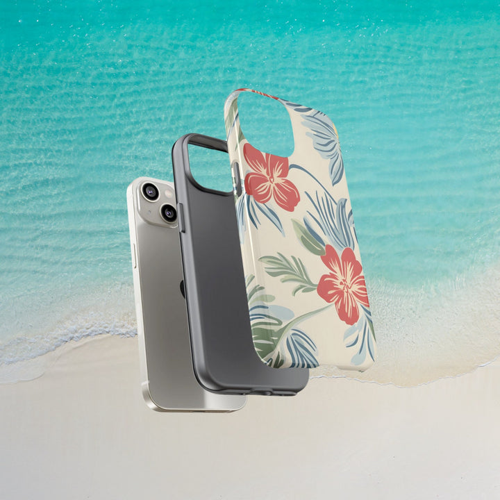 Tough Dual Layer Phone Case | Vintage Hawaiian Floral Print for iPhone & Samsung