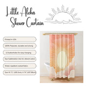 Abstract Sunrise Beach Shower Curtain, Bohemian Mid Century Modern Bath Curtain, Minimalist Boho Bath Curtain, Mid Century Sunset Decor