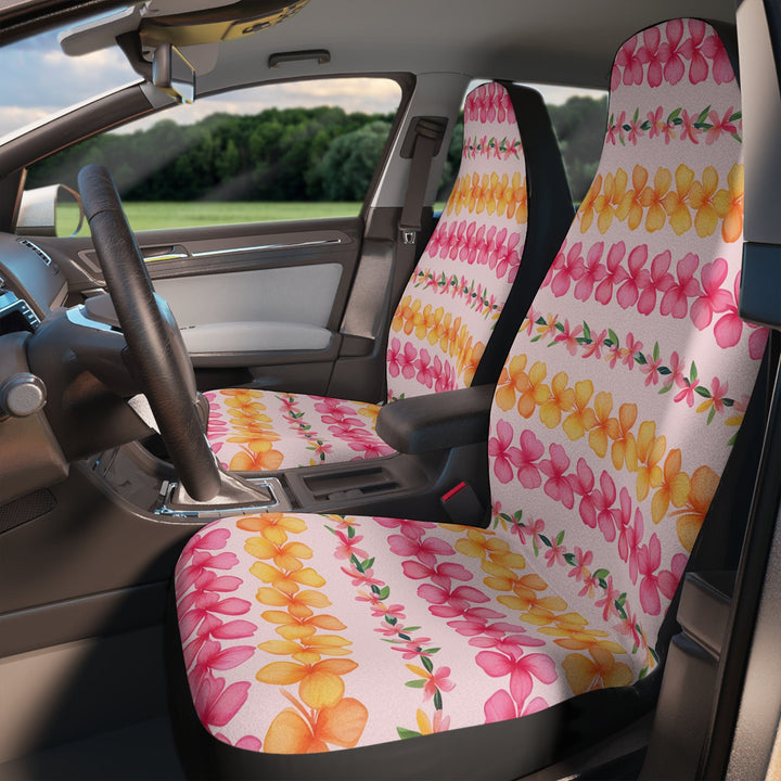 Hawaiian Flower Lei Seat Covers - Tropical Car Seat Covers | Durable Polyester