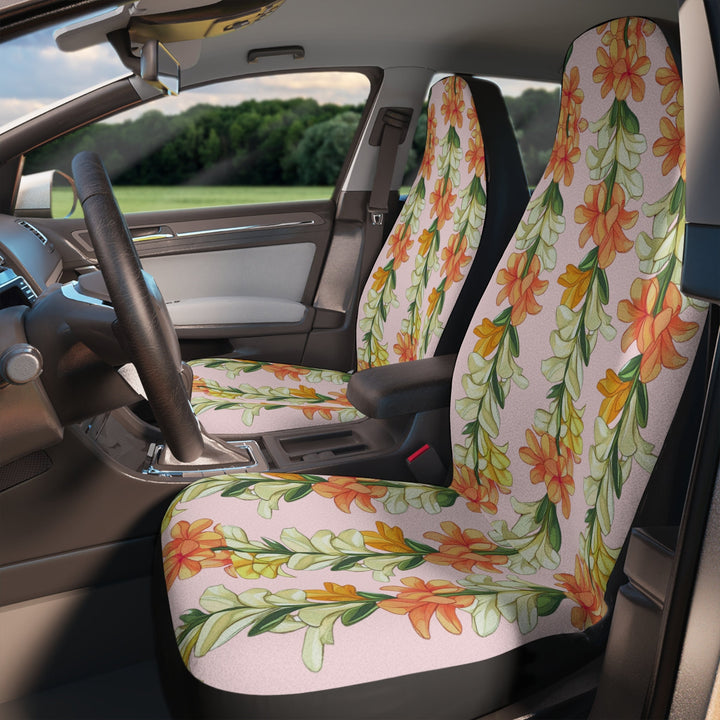 Hawaiian Car Seat Covers - Tropical Floral Print, Durable Polyester Protection