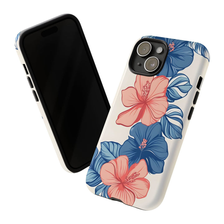 Tough Dual Layer Phone Case | Hibiscus Tropical Floral Print for iPhone & Samsung
