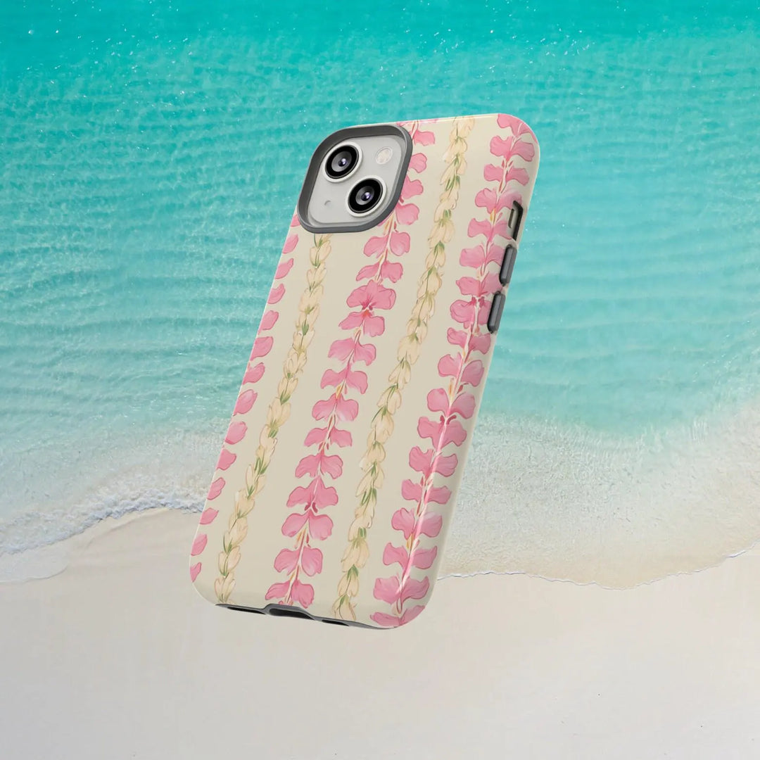 Plumeria Flower Lei Tough Phone Case | Dual Layer Drop Protection for iPhone & Samsung